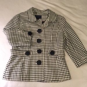 Houndstooth 3/4 sleeve blazer